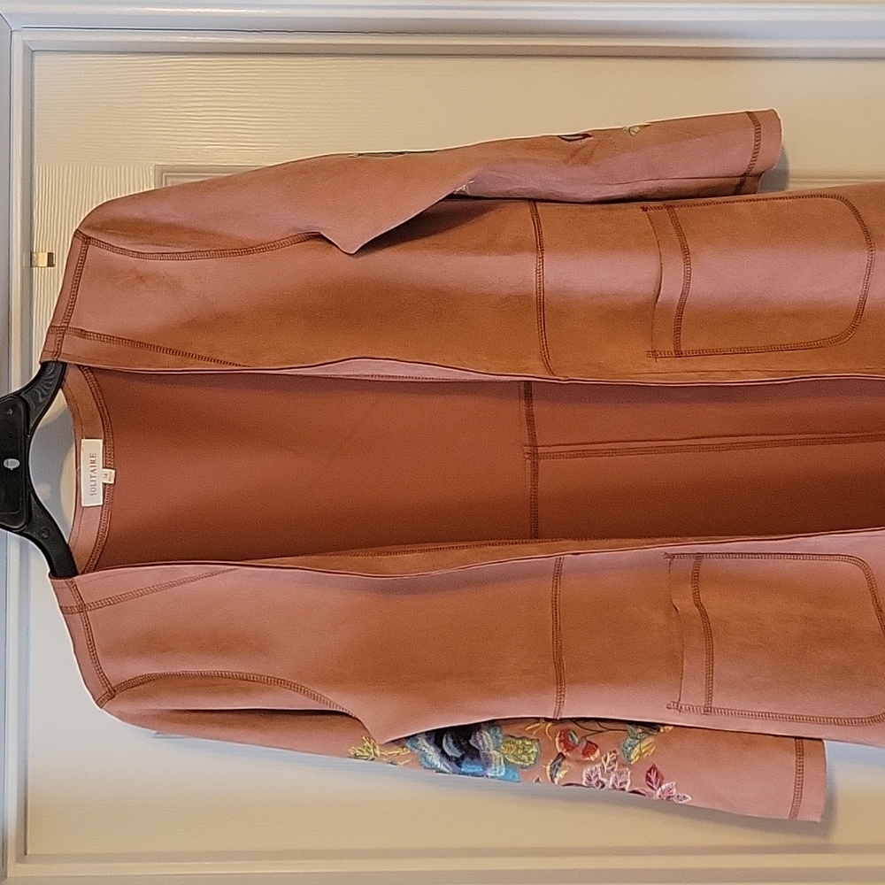 Faux suede pink duster